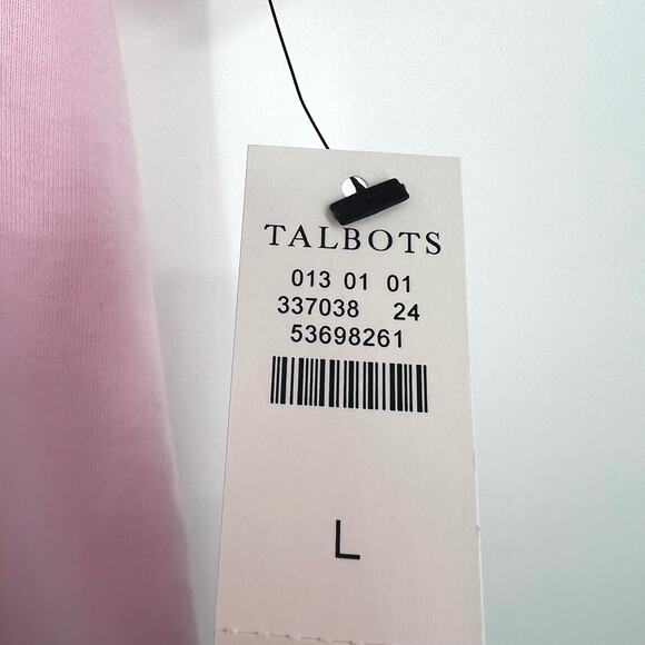 NEW NWT Talbots Sz Large (Snug Fit) The Talbots Tee Pink Blouse Shirt Top Mature - Picture 4 of 6